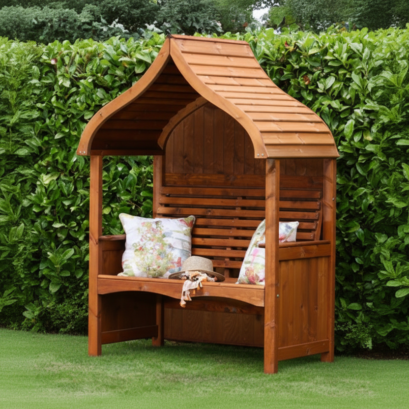 AFK Garden Products Orchard Arbour Beech Stained timber with ergonomically designed seat and backrest for up to 2 people