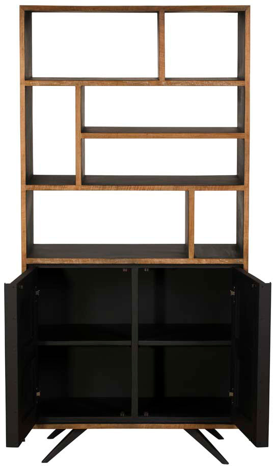 Baker Camden Bookcase features 7 open shelf compartments and a 2 door lower cupboard with additional shelving