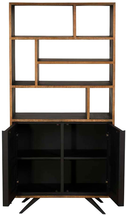 Baker Camden Bookcase features 7 open shelf compartments and a 2 door lower cupboard with additional shelving