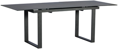 Baker Panama 176cm–216cm Extending Dining Table with a Dark Grey ceramic table top and powder coated aluminium legs