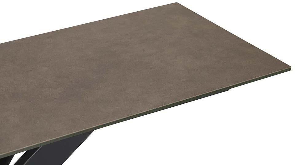 Baker Tietro Console Table with Light Grey ceramic glass tops and black cross legs