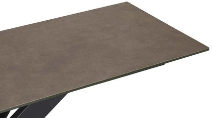 Baker Tietro Console Table with Light Grey ceramic glass tops and black cross legs
