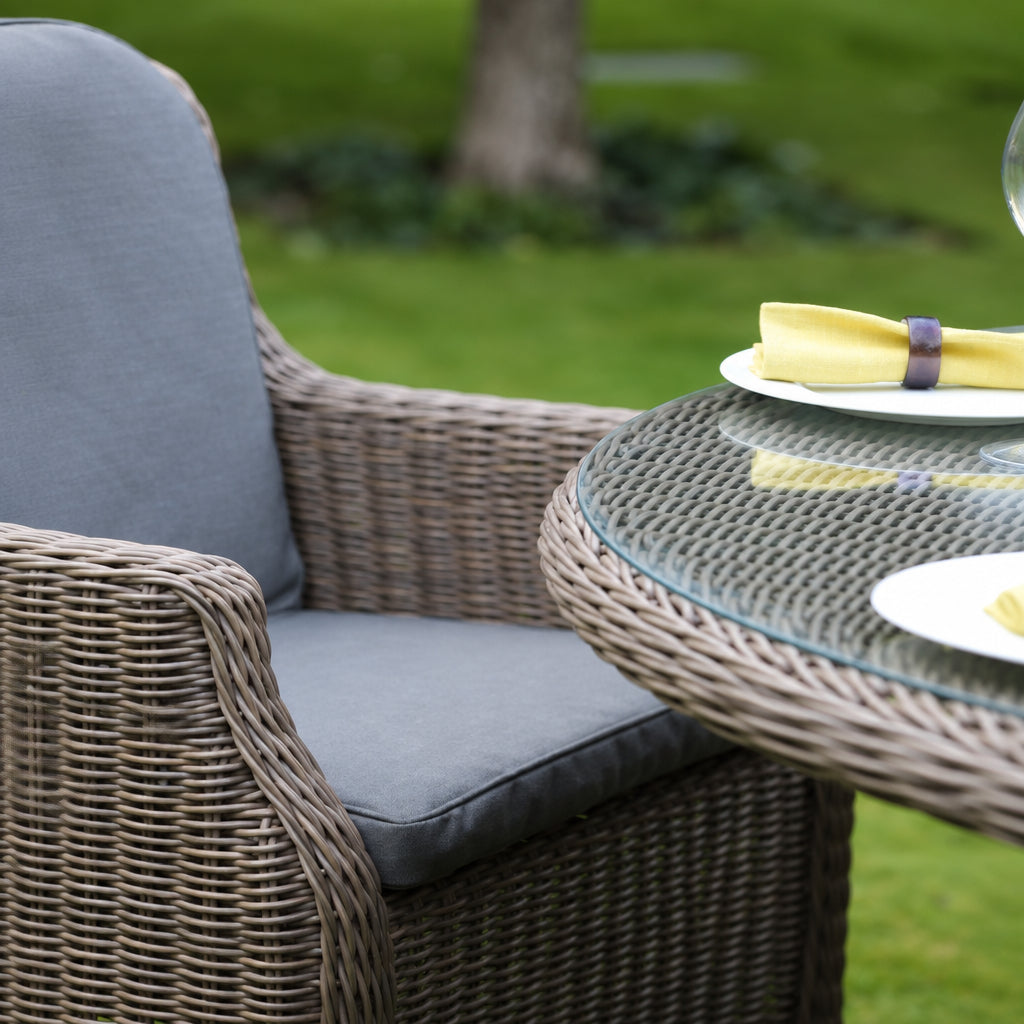 4 Seasons Outdoor Brighton 6 Seat Round Dining Set in Pure Weave
