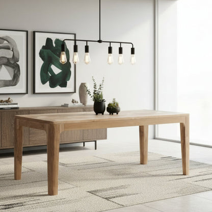 Carlton Furniture Arch 160cm Rectangular Dining Table constructed from Recycled Teak wood with arched leg profile for a modern architectural feel