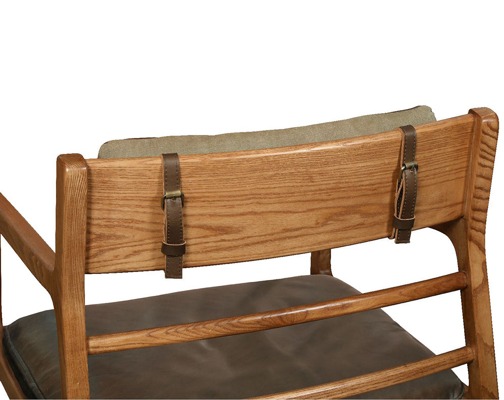 Carlton Furniture Corsham Relax Chair features a oak wood frame with a leather seat pad and matching detachable back rest