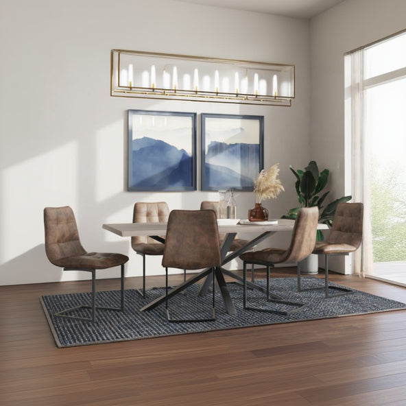 Carlton Furniture Modena 200cm Rectangular Dining Table in Natural Oil finish with black spider leg base