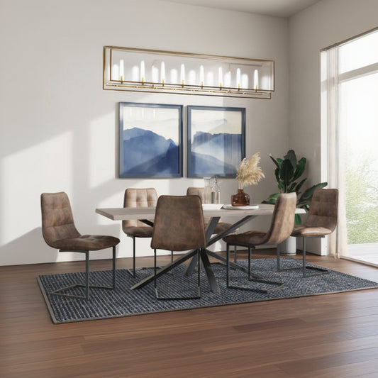 Carlton Furniture Modena 200cm Rectangular Dining Table in Natural Oil finish with black spider leg base