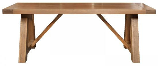 Carlton Furniture Monastery Refectory 2.2m Trestle Dining Table is rectangular in shape and can seat 6-8 people. 