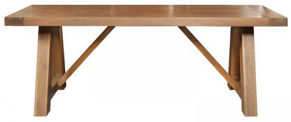 Carlton Furniture Monastery Refectory 2.2m Trestle Dining Table is rectangular in shape and can seat 6-8 people. 