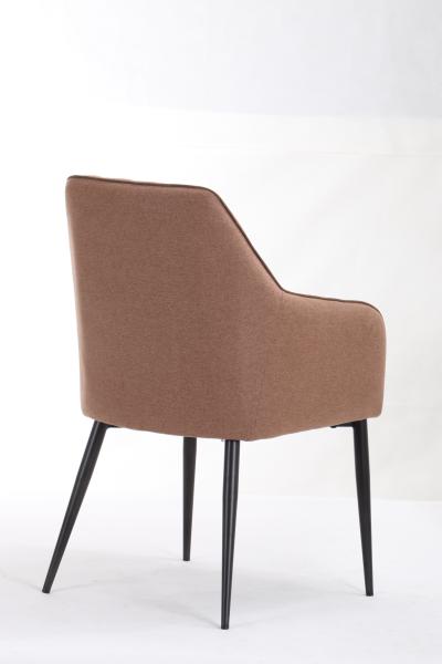 Carlton Furniture Pair of Oliver Dining Chairs in Tawny Fabric with black powder coated metal legs