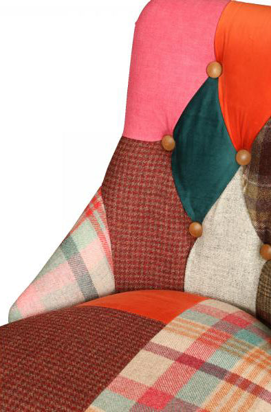Carlton Furniture Pair of Stanton Chairs in a vibrant Patchwork upholstery