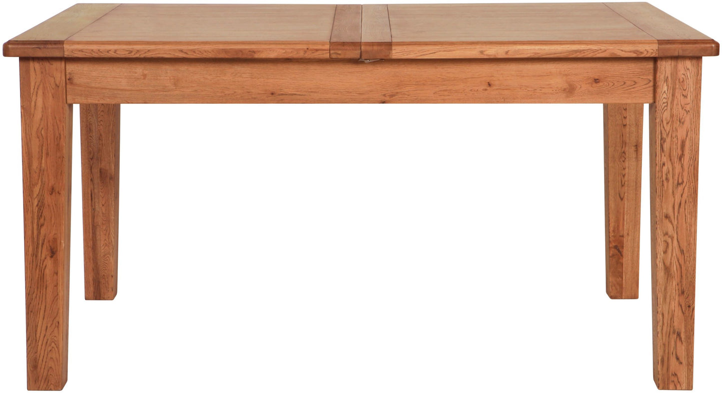 Carlton Furniture Rustic Manor 1500×900 Extending Dining Table with a warm oak finish can seat 4-6 people