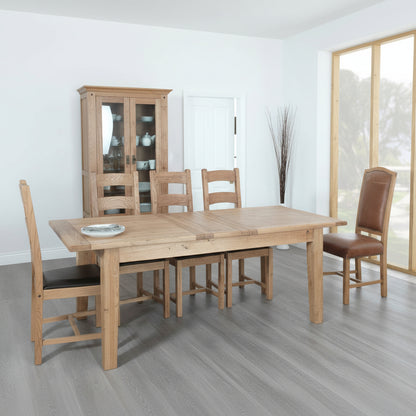 Carlton Furniture Rustic Manor 1800×900 Extending Dining Table crafted from solid oak, that can seat 6-8 people comfortably