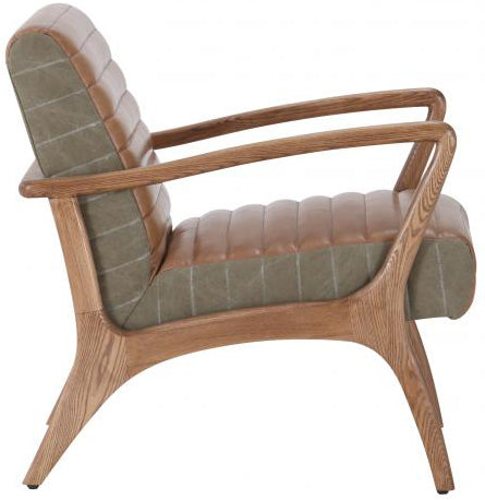 Carlton Furniture Wilton Relax Chair  is a low profile occasion chair with exposed wooden frame and cushioned leather upholstered seating