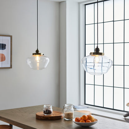 Gallery Direct Lindby Pendant Light Brass / Clear, styled in a room setting