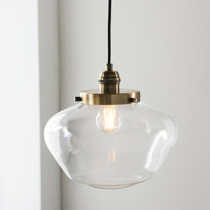 Gallery Direct Lindby Pendant Light Brass / Clear, styled in a room setting