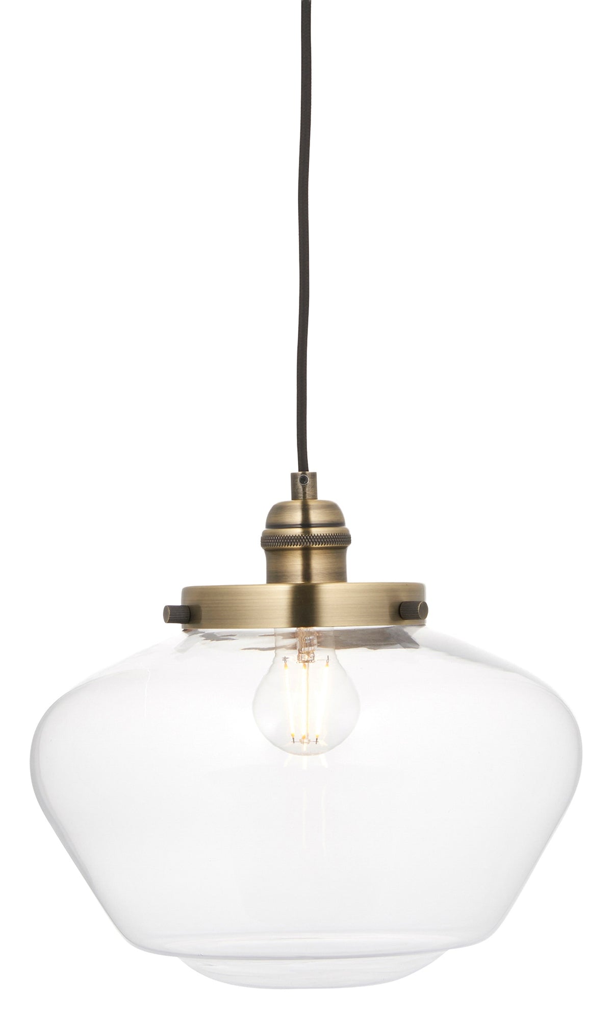 Gallery Direct Lindby Pendant Light Brass / Clear, complete product view on a white background