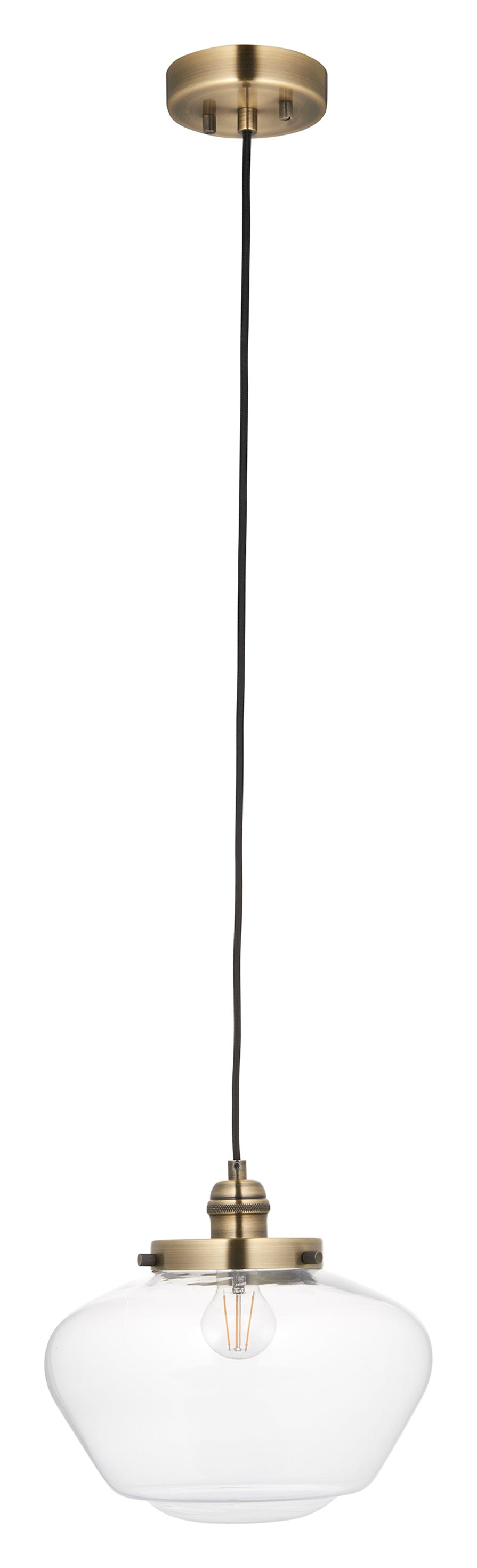 Gallery Direct Lindby Pendant Light Brass / Clear, close-up of the finish and design