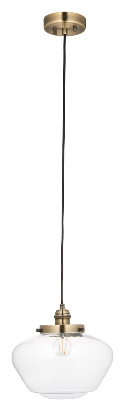 Gallery Direct Lindby Pendant Light Brass / Clear, close-up of the finish and design