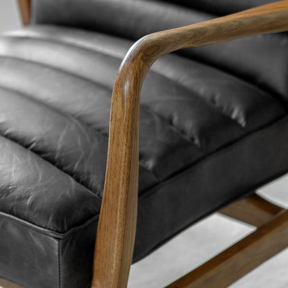 Gallery Direct Datsun Armchair in Antique Ebony Leather