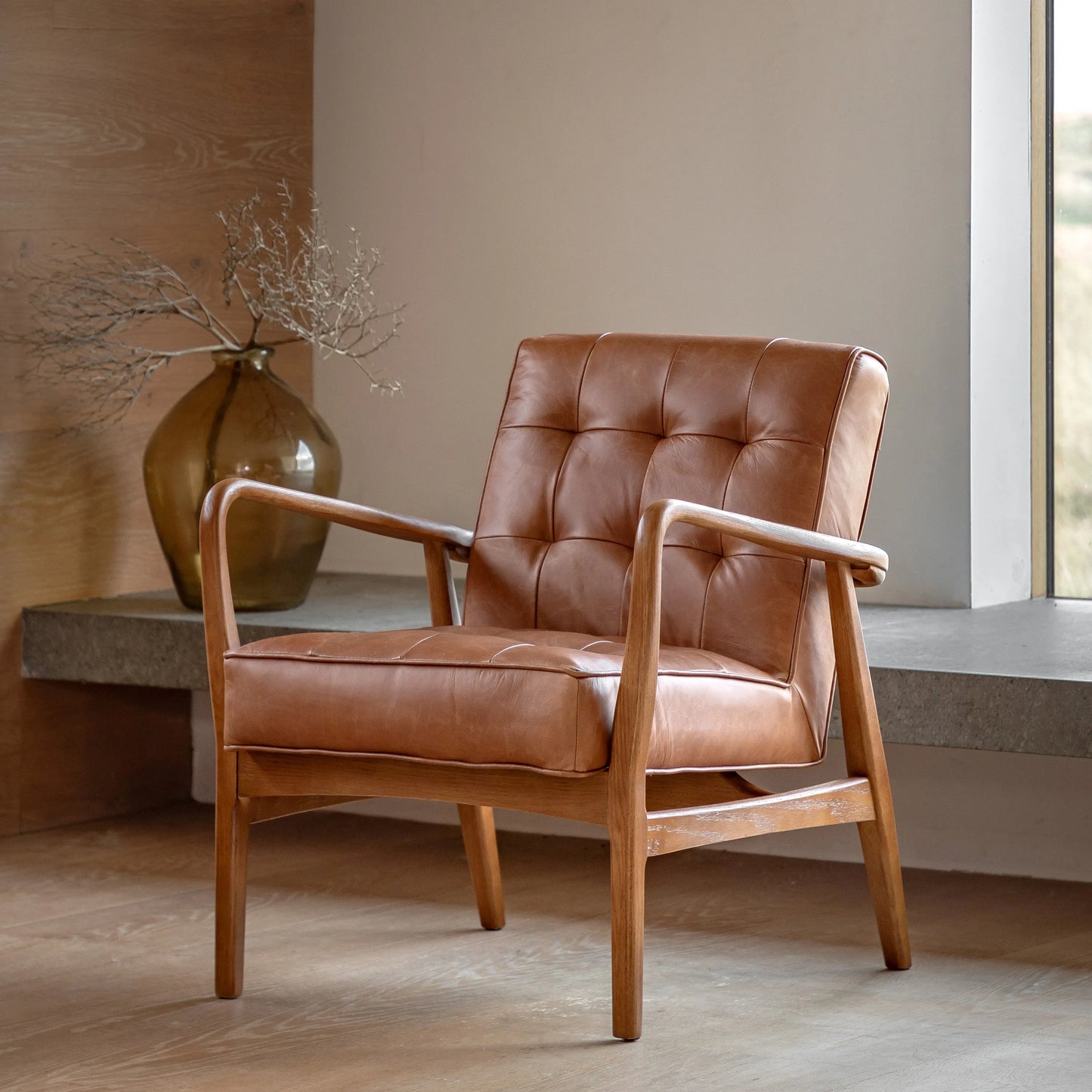 Gallery Direct Humber Armchair in Vintage Brown Leather