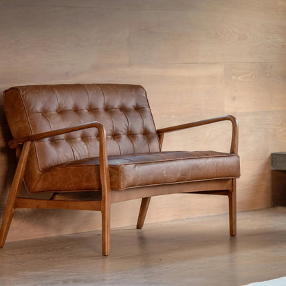 Gallery Direct Humber Armchair in Vintage Brown Leather