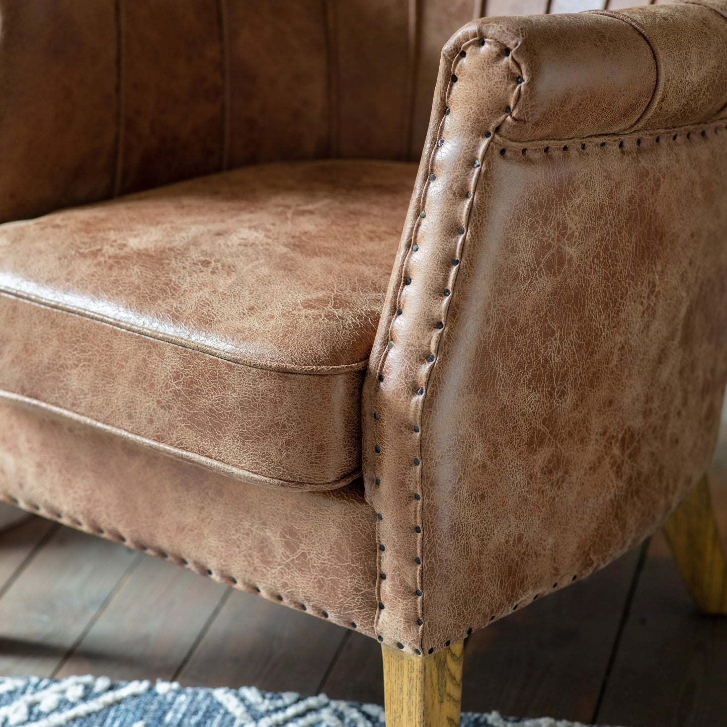 Gallery Direct Hickman Armchair in Brown Leather