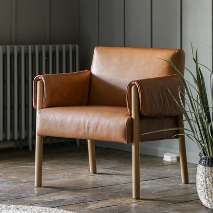 Gallery Direct Stratford Armchair in Brown Leather