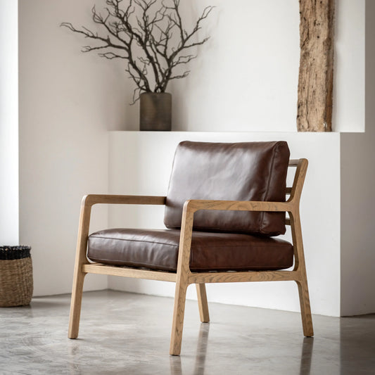 Gallery Direct Cortona Armchair in Antique Brown Leather