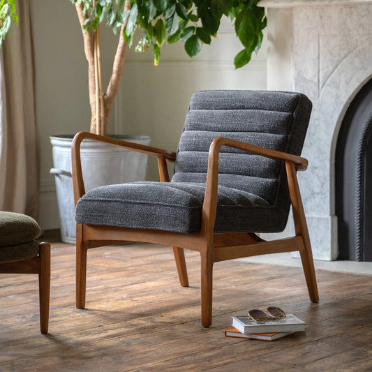 Gallery Direct Datsun Armchair in Charcoal Boucle