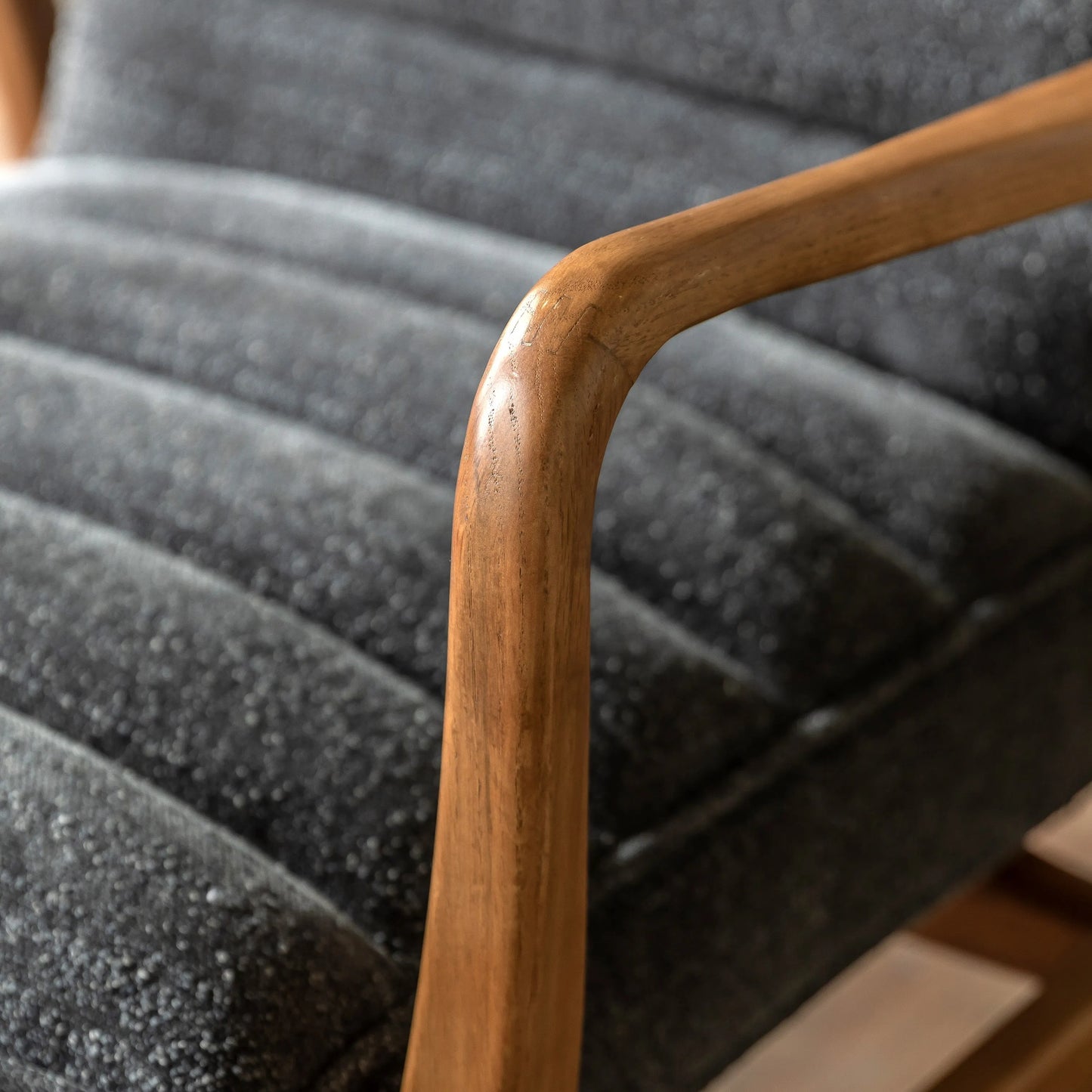 Gallery Direct Datsun Armchair in Charcoal Boucle