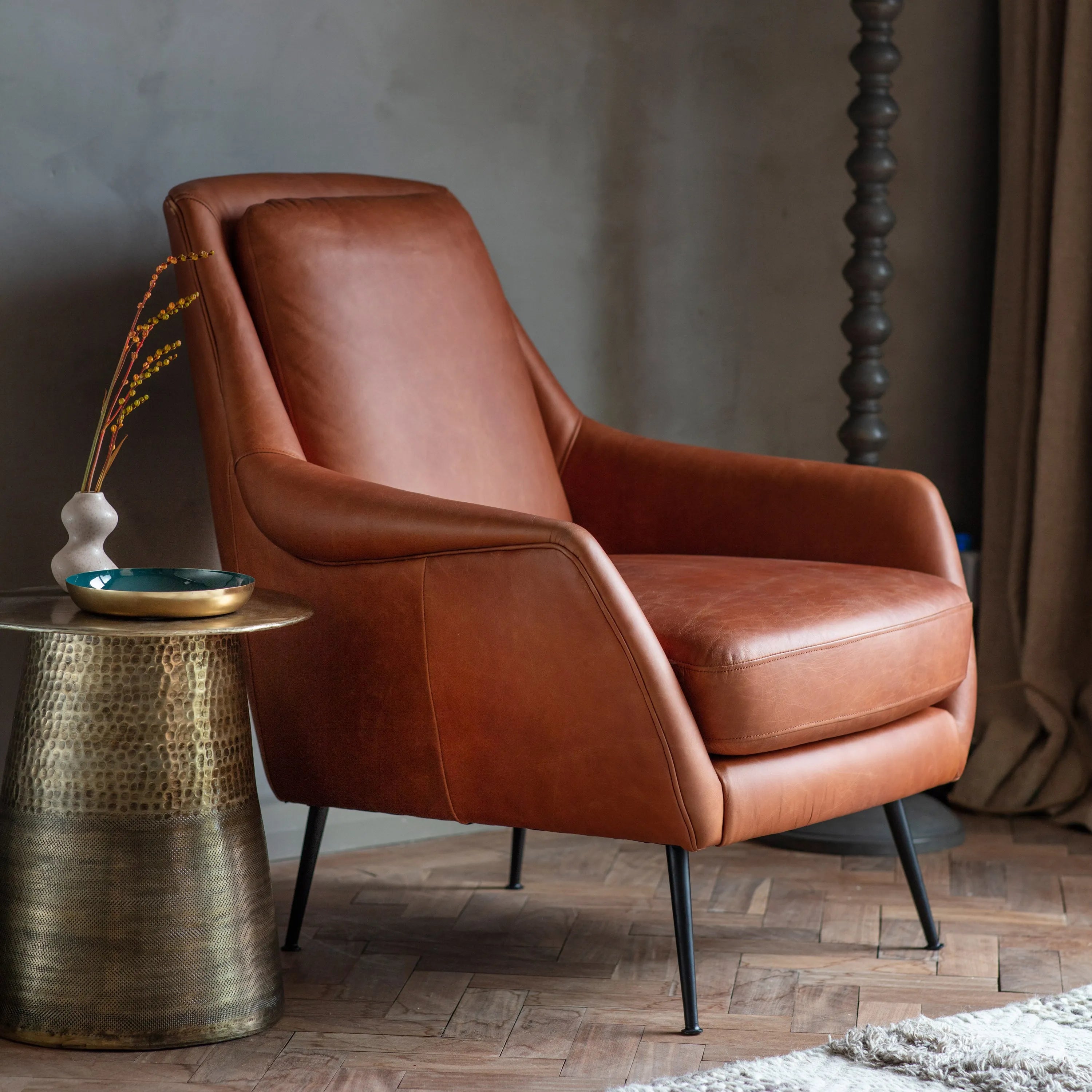 Gallery Direct Brompton Armchair in Brown Leather