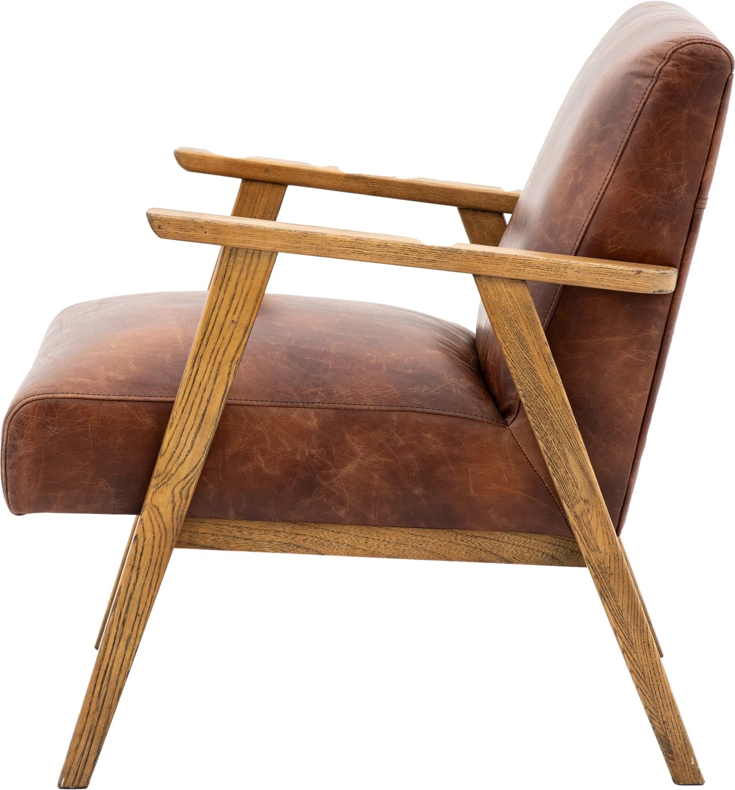 Gallery Direct Neyland Armchair in Vintage Brown Leather