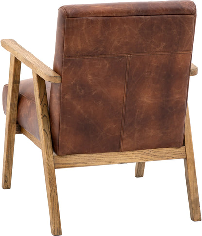 Gallery Direct Neyland Armchair in Vintage Brown Leather