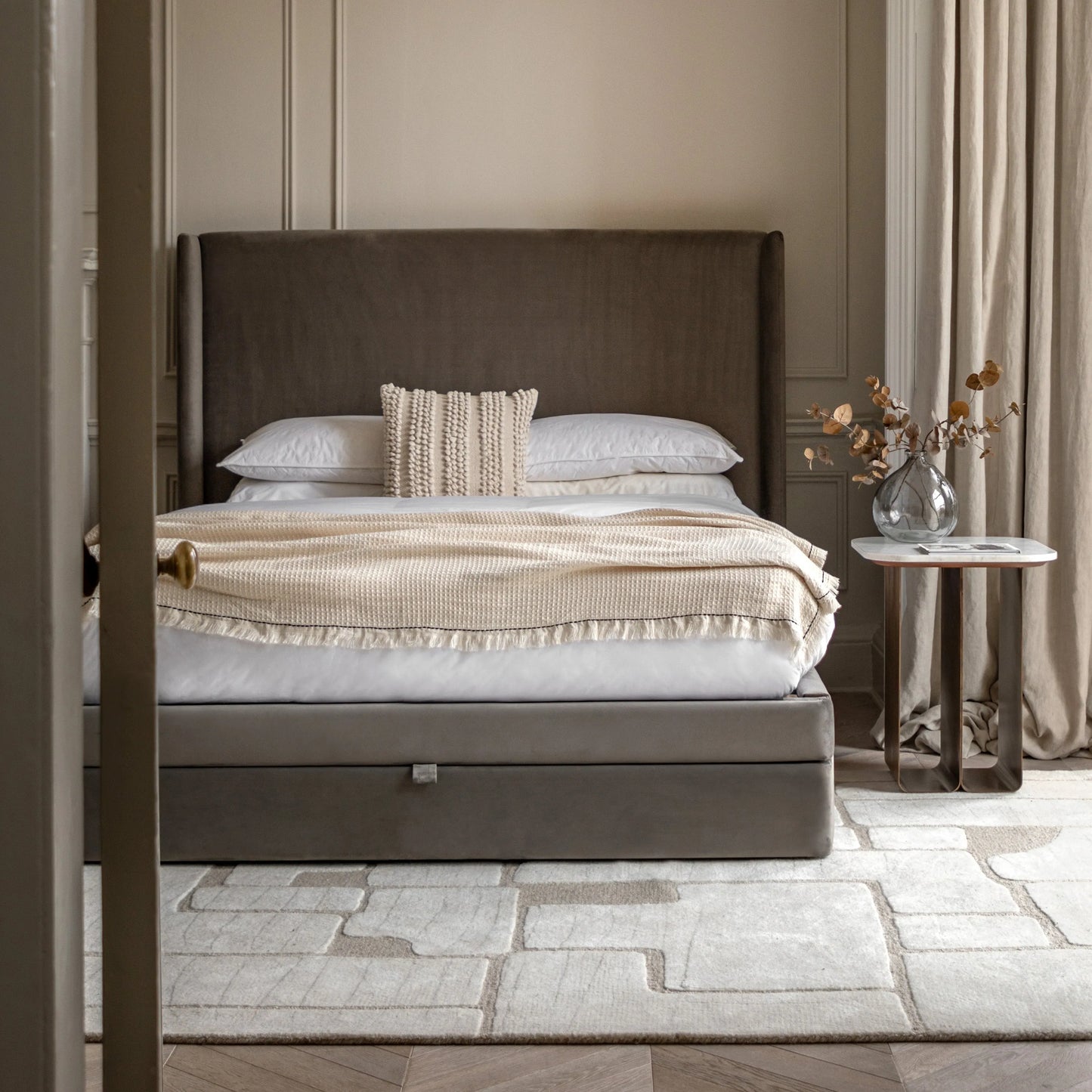 Gallery Direct Halstead Kingsize Bed in Taupe