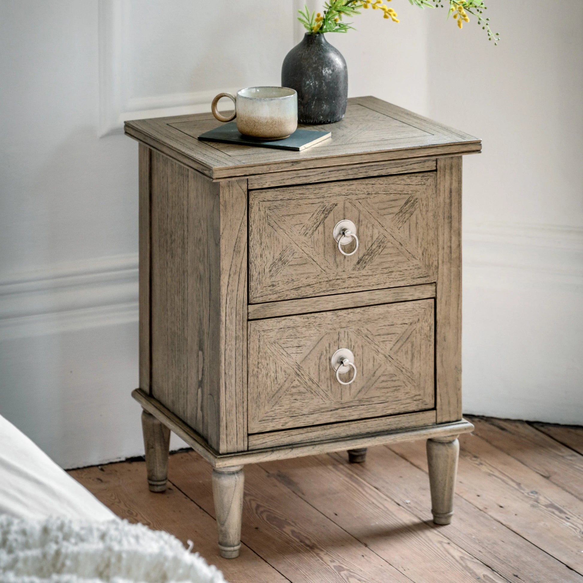 Gallery Direct Mustique 2 Drawer Bedside Table