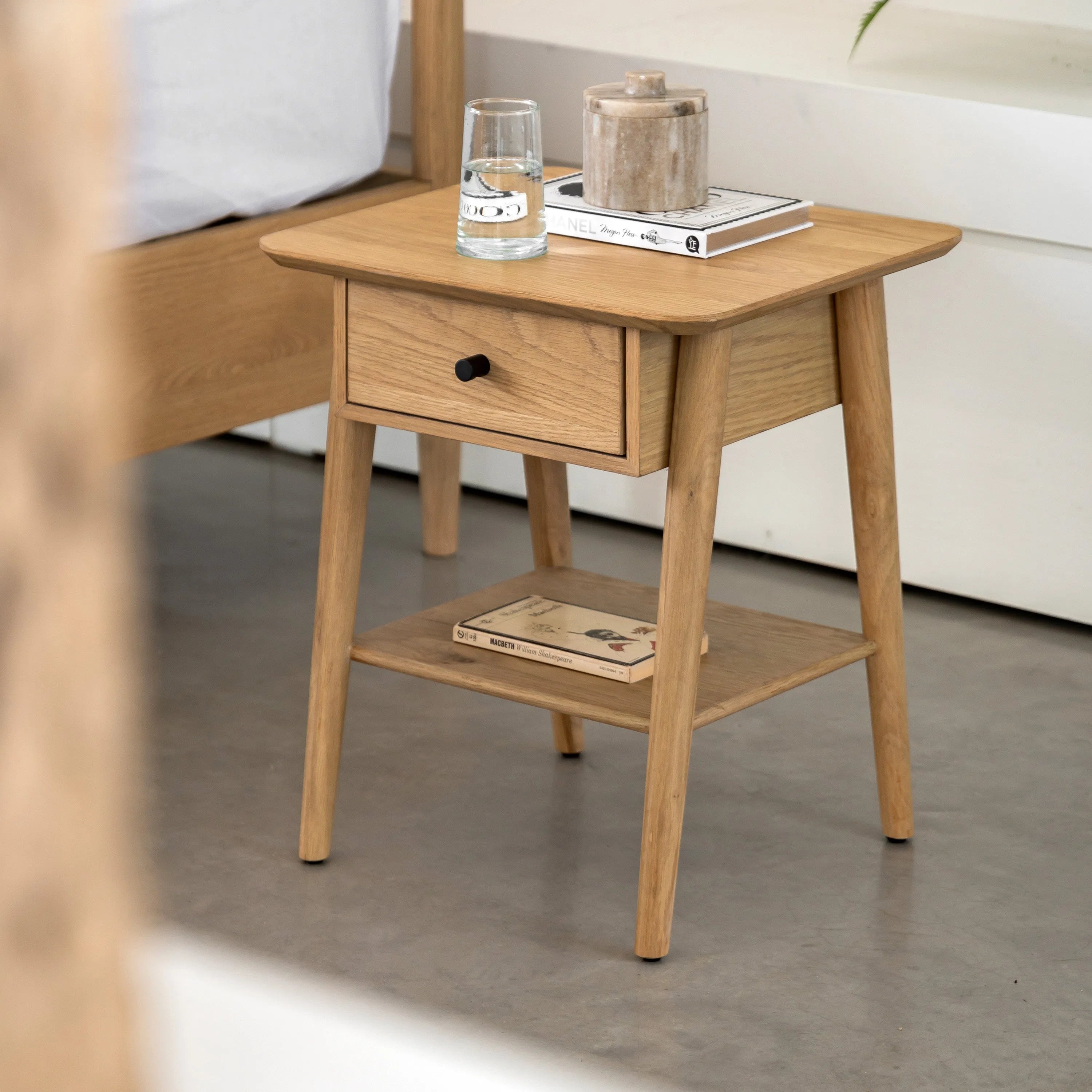 Gallery Direct Hatfield 1 Drawer Bedside Natural