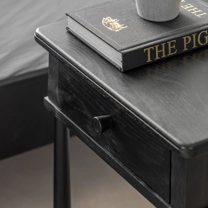 Gallery Direct Wycombe 1 Drawer Bedside Black