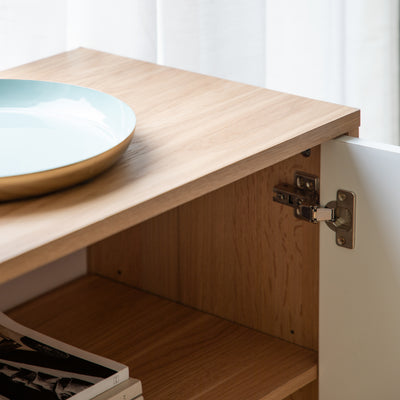 Gallery Direct Newbury Cabinet in Oak/White