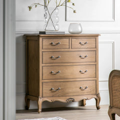 Gallery Direct Chic 5 Drawer Chest Weathered