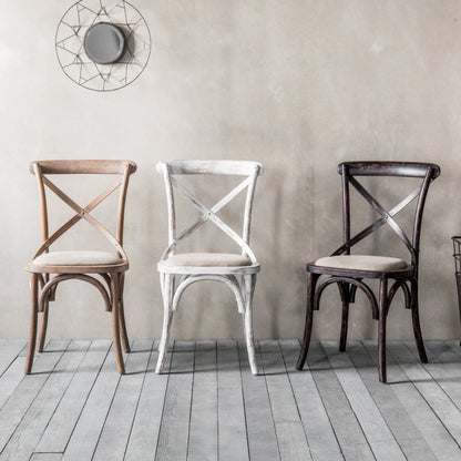 Gallery Direct Cafe Pair of Dining Chairs in Black Linen