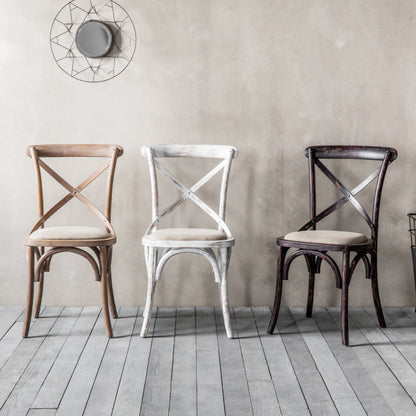 Gallery Direct Cafe Pair of Dining Chairs in Natural Linen
