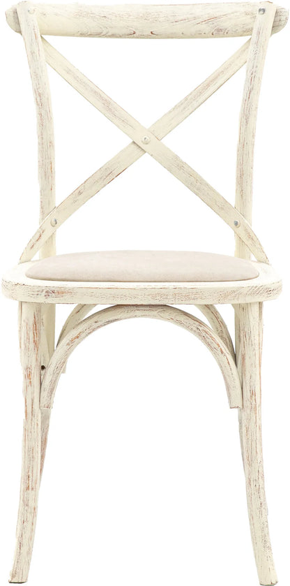 Gallery Direct Cafe Pair of Dining Chairs in White Linen