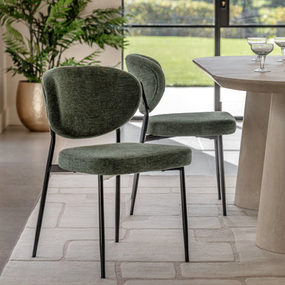 Gallery Direct Oppo Pair of Dining Chairs in Green
