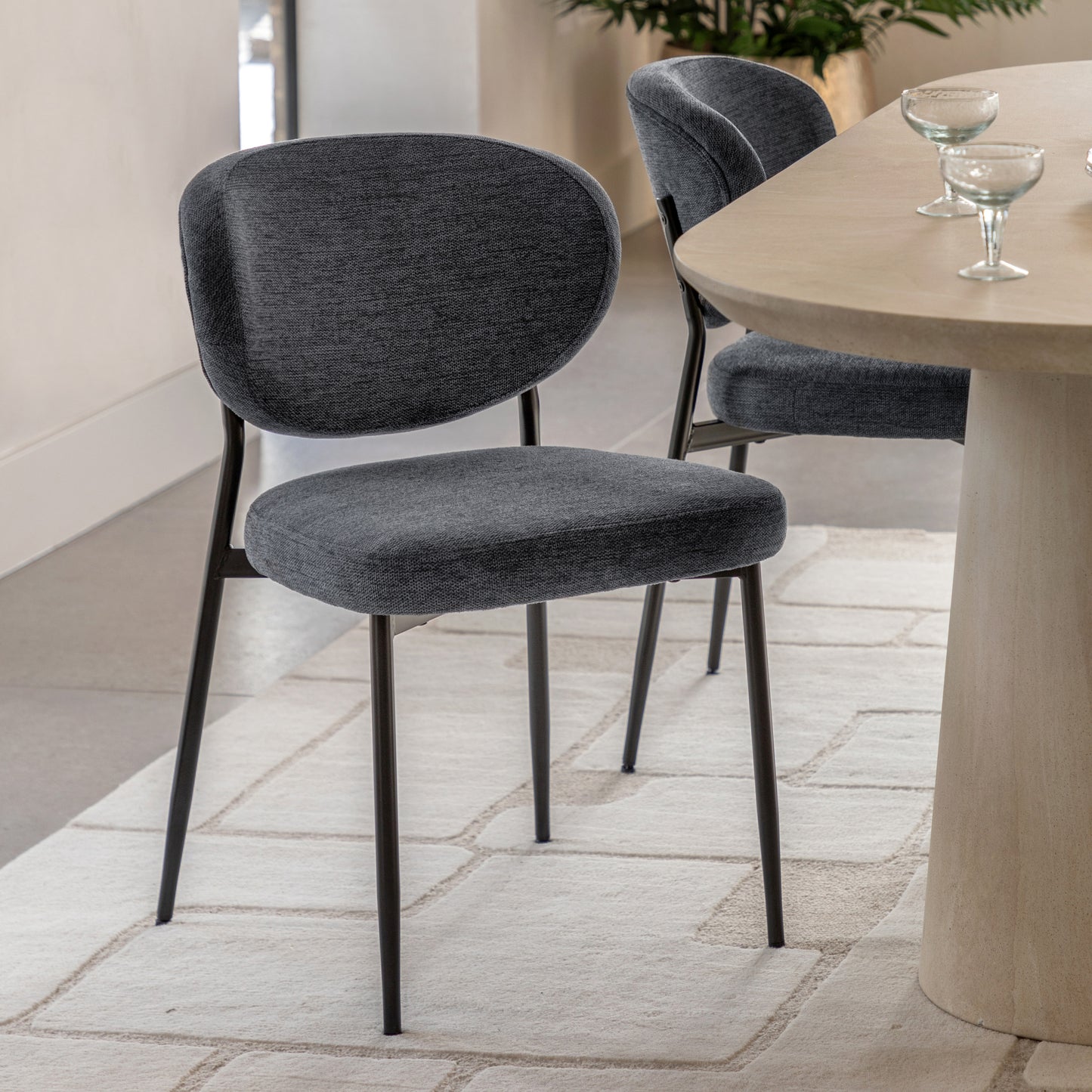 Gallery Direct Oppo Pair of Dining Chairs in Charcoal