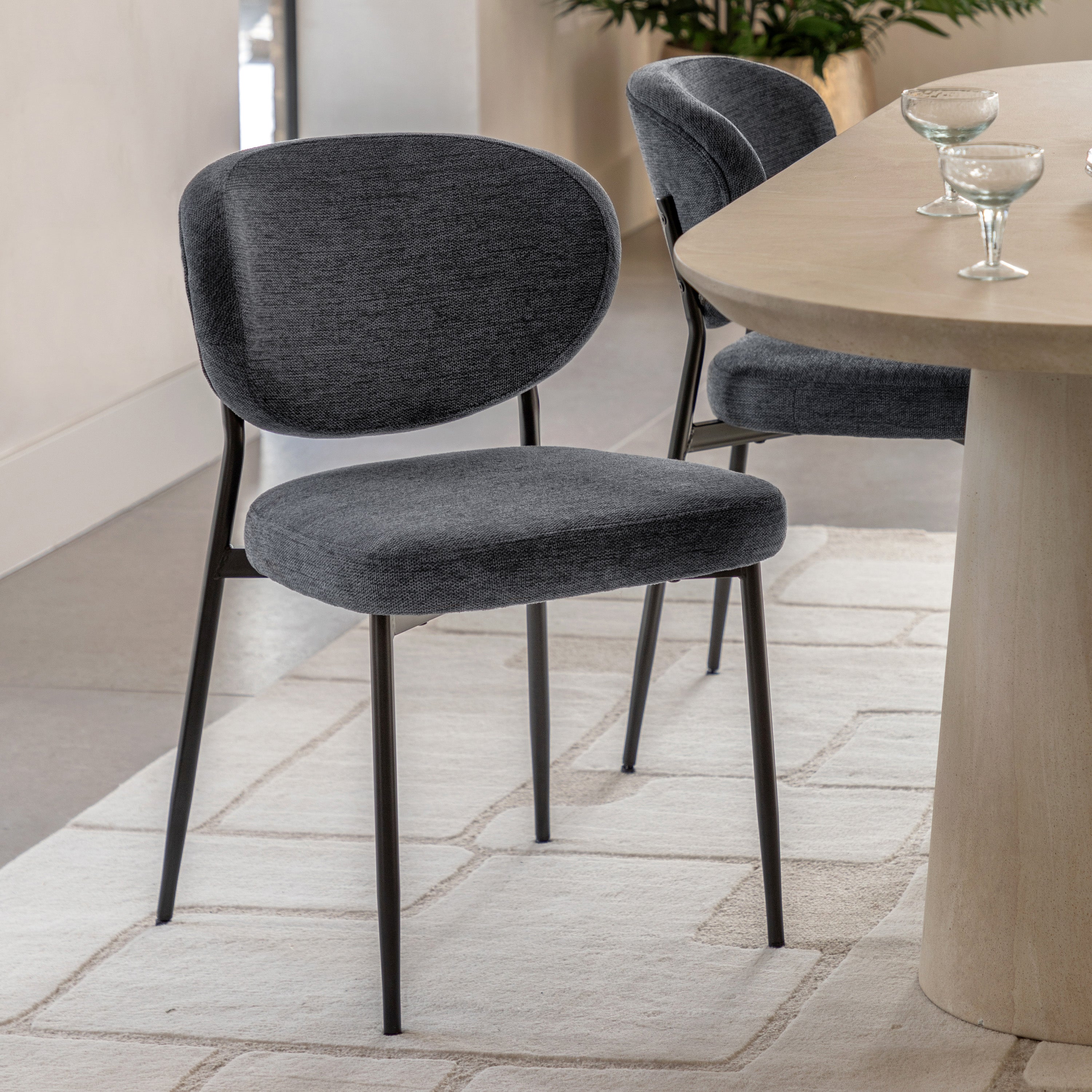 Gallery Direct Oppo Pair of Dining Chairs in Charcoal