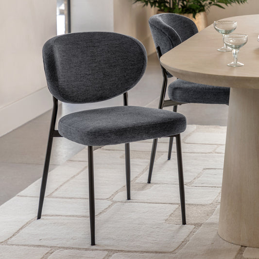 Gallery Direct Oppo Pair of Dining Chairs in Charcoal