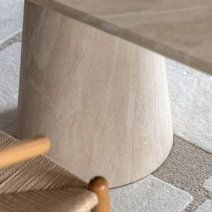 Gallery Direct Pedra Oval Dining Table in Travertine