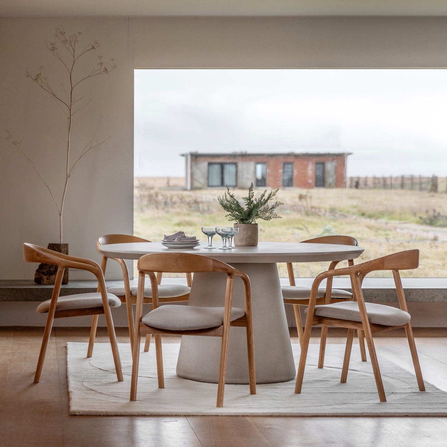 Gallery Direct Pedra Round Dining Table in Linen