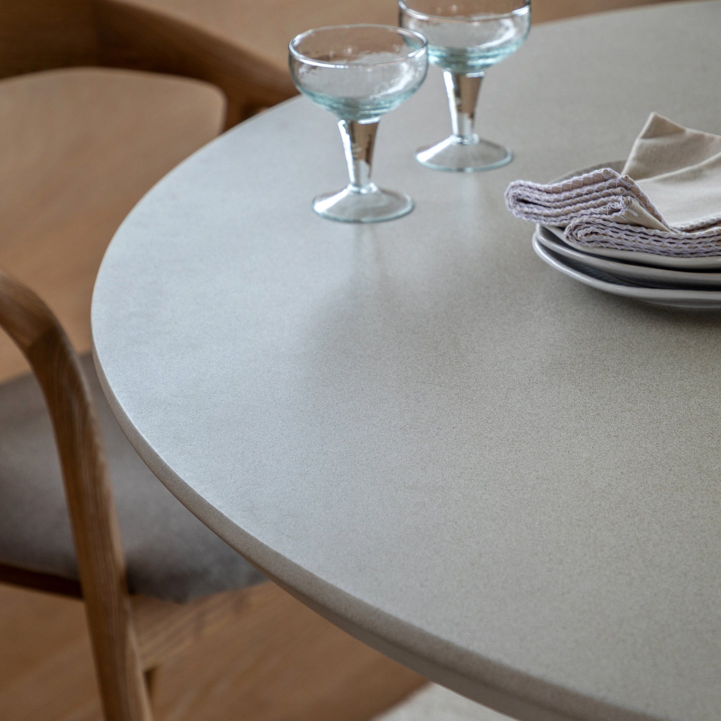 Gallery Direct Pedra Round Dining Table in Linen